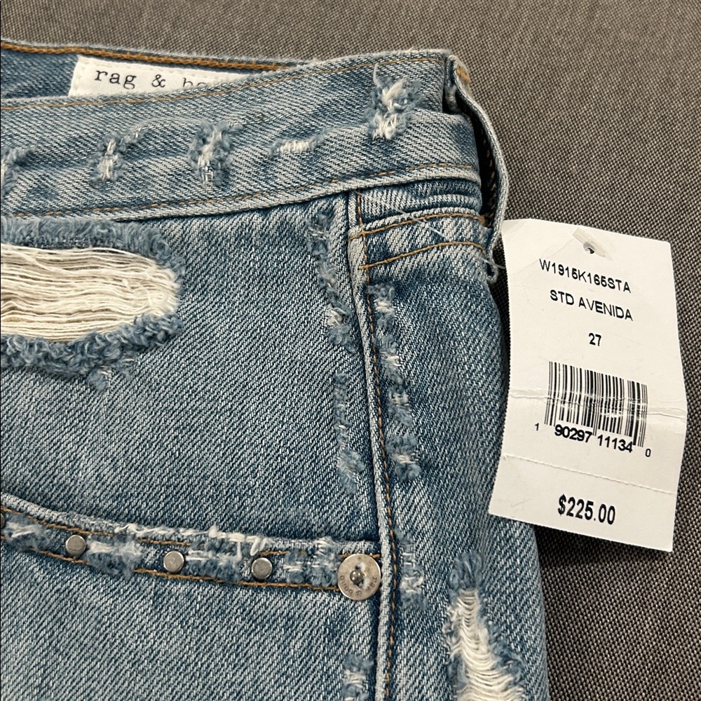 Rag & Bone Light Blue Distressed Jeans